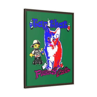 tag that - framed canvas art (dark green)