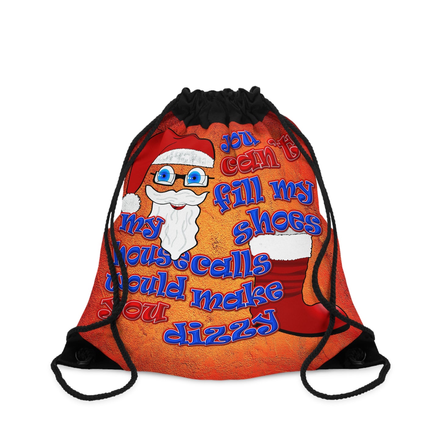 santa's shoes - Drawstring Bag (burnt orange)