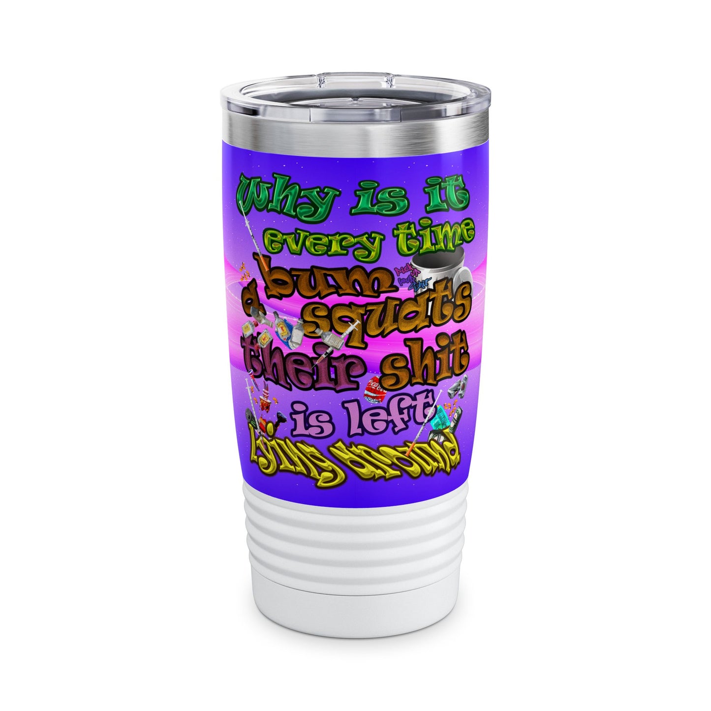 the bum's shit - Ringneck Tumbler, 20oz (purple-pink wave)