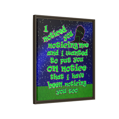 noticed you noticing - framed canvas art ('snoops' background)
