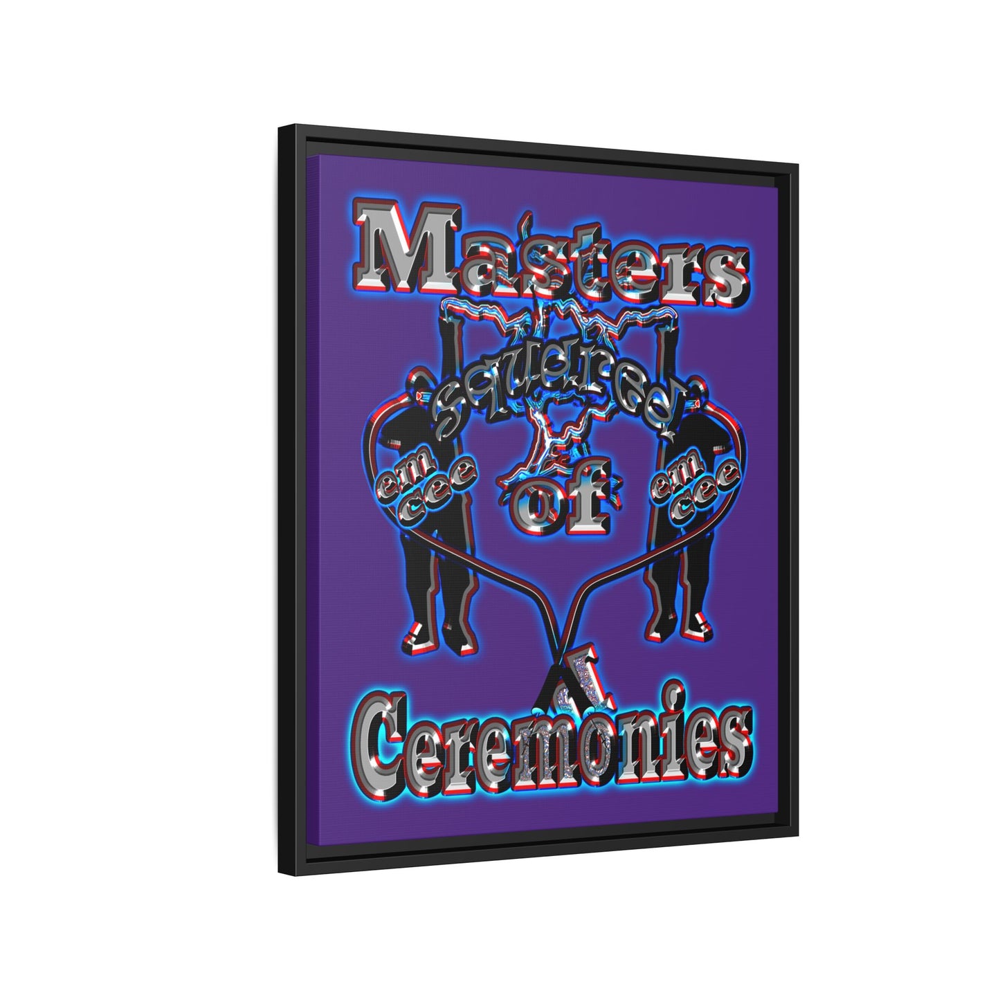 em cee squared - framed canvas art (purple)