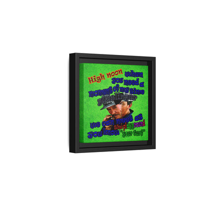 high noon - framed canvas art (green turf)