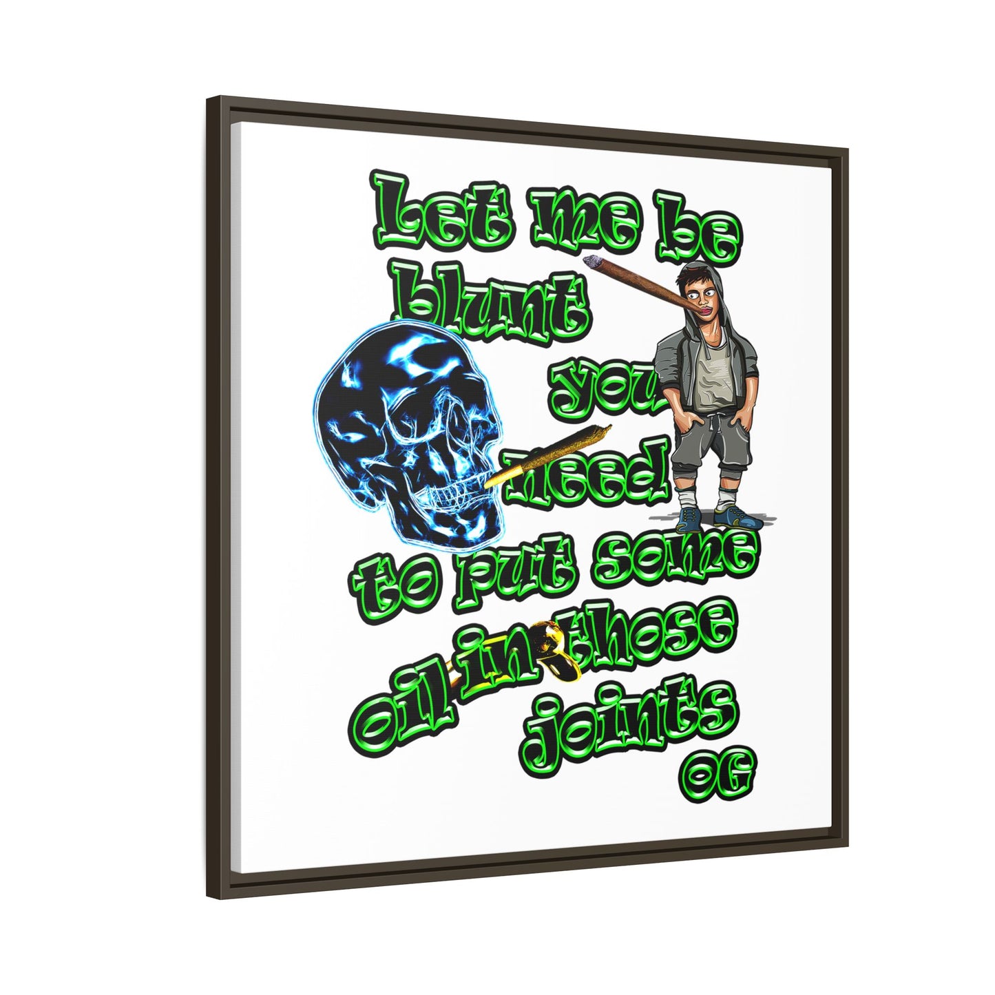 og - framed canvas art (white)