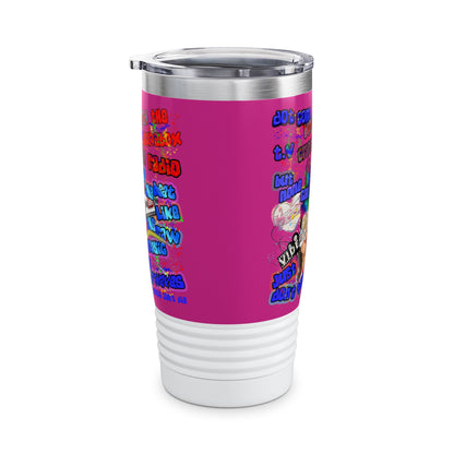 drop the beat - Ringneck Tumbler, 20oz (pink)