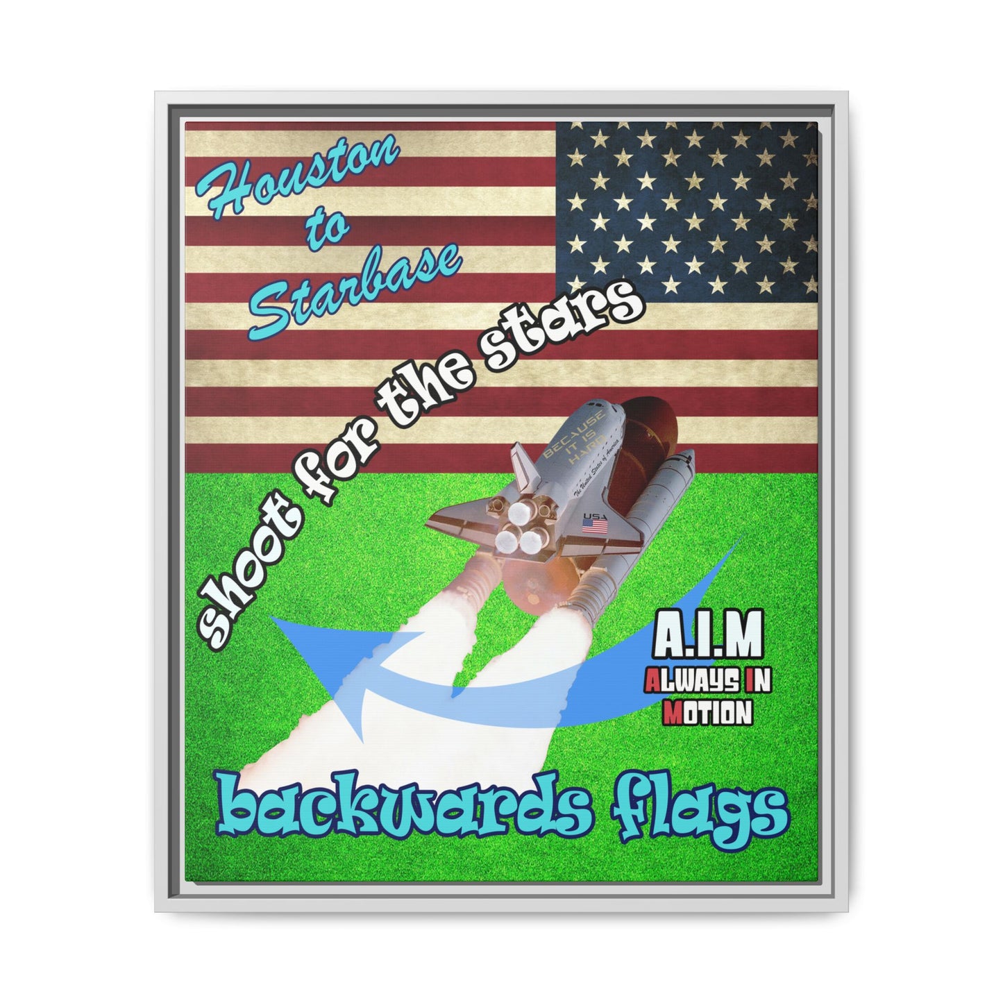 shoot for the stars - framed canvas art (green turf)