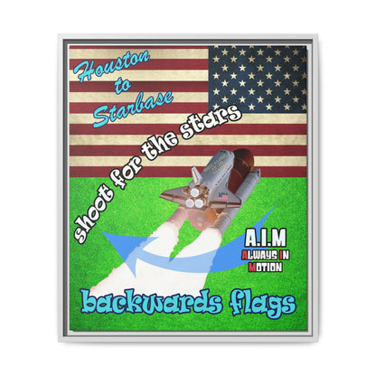 shoot for the stars - framed canvas art (green turf)