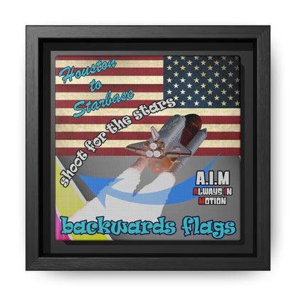 shoot for the stars - framed canvas art (rainbow split)