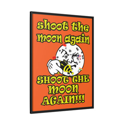 shoot the moon again - framed canvas art (orange)