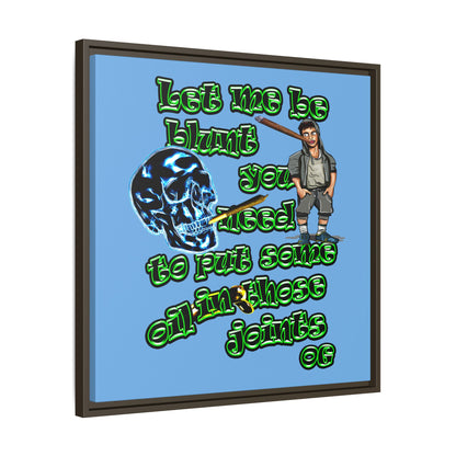 og - framed canvas art (light blue)