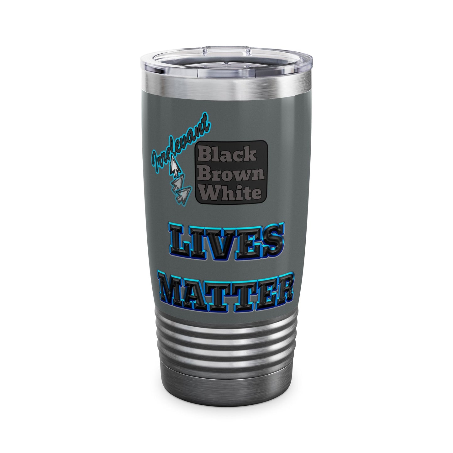 irrelevant - Ringneck Tumbler, 20oz (dark grey)