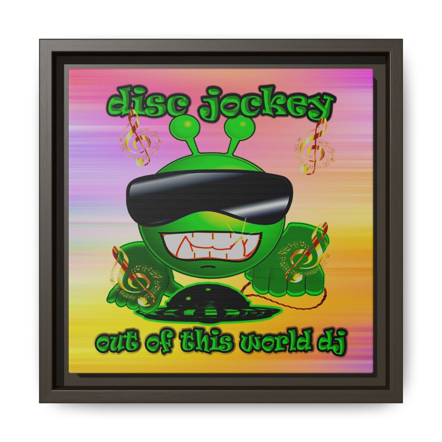 disc jockey - framed canvas art (color blur)