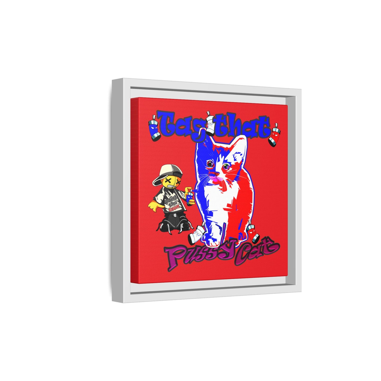 tag that - framed canvas art (red)