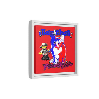 tag that - framed canvas art (red)