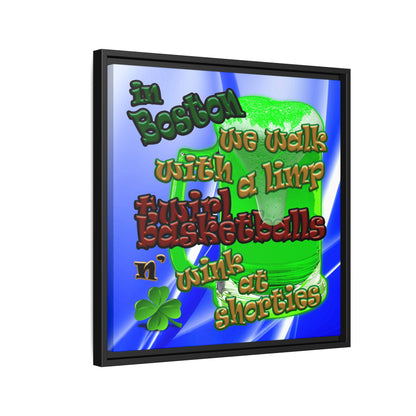 celtics logo - framed canvas art (blue-white wave)