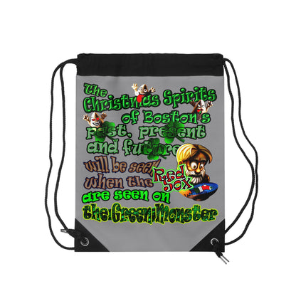 christmas spirits of boston - Drawstring Bag (grey)