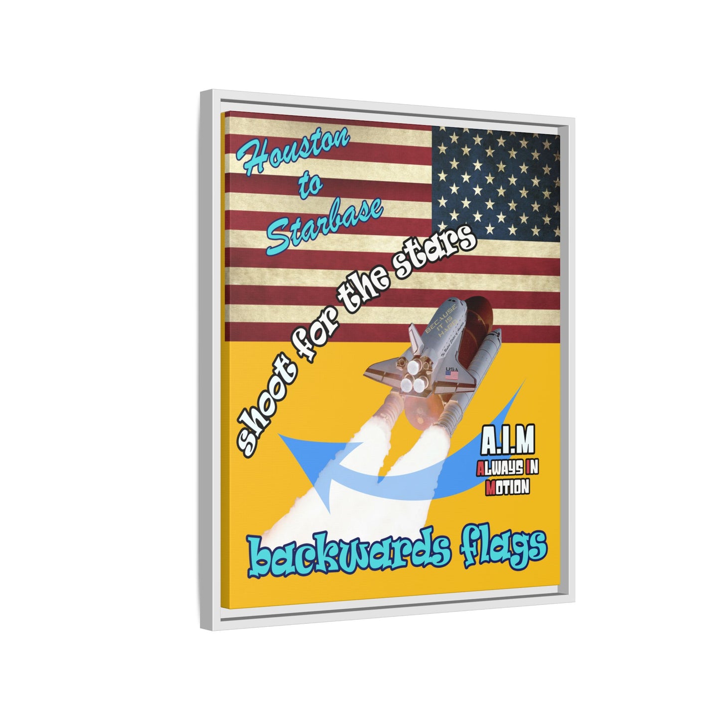shoot for the stars - framed canvas art (yellow)