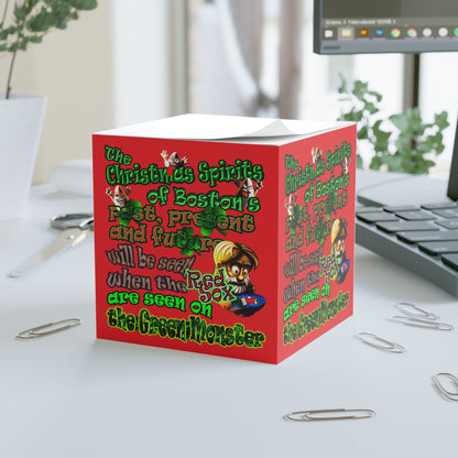 christmas spirits of boston - note cube (red)