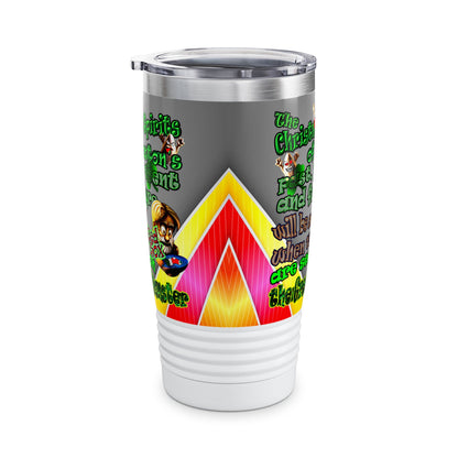 christmas spirits of boston - Ringneck Tumbler, 20oz (rainbow split)