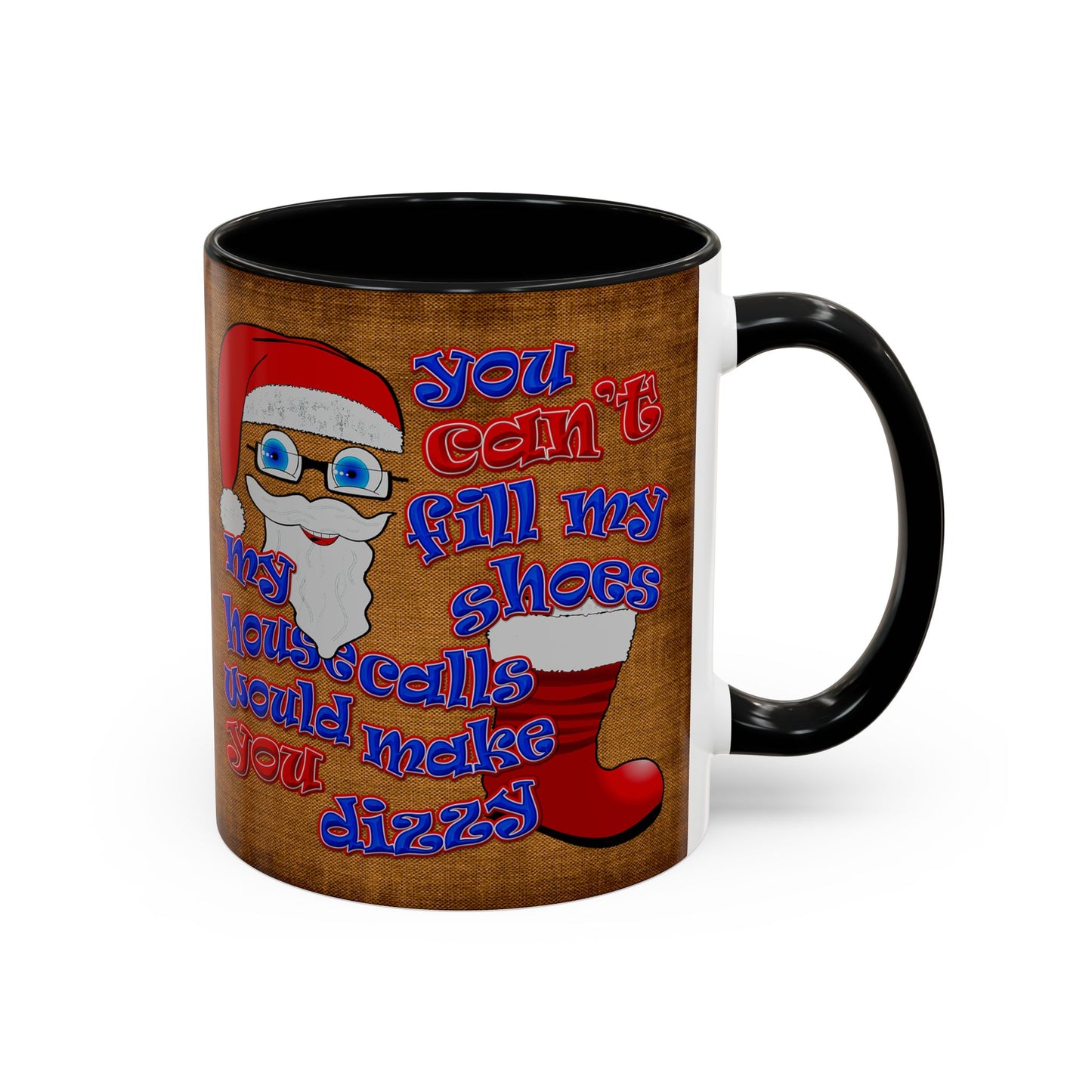 santa's shoes - Accent Mug (brown papyrus)