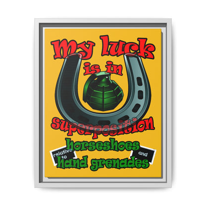 my luck - framed canvas art (yellow)