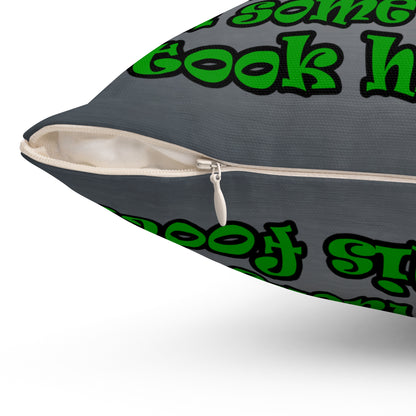 turtle race - Spun Polyester Square Pillow - (grey-light grey)