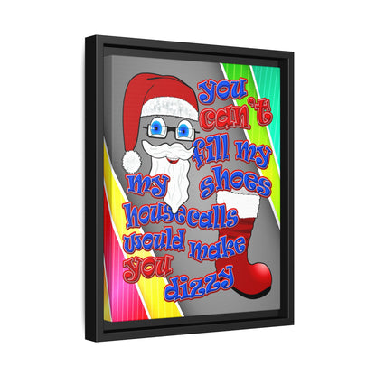 santa's shoes - framed canvas art (rainbow split)