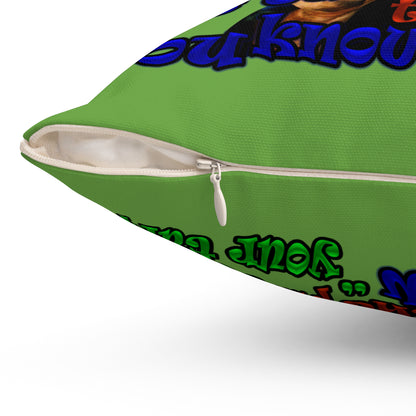 high noon - Spun Polyester Square Pillow - (green)