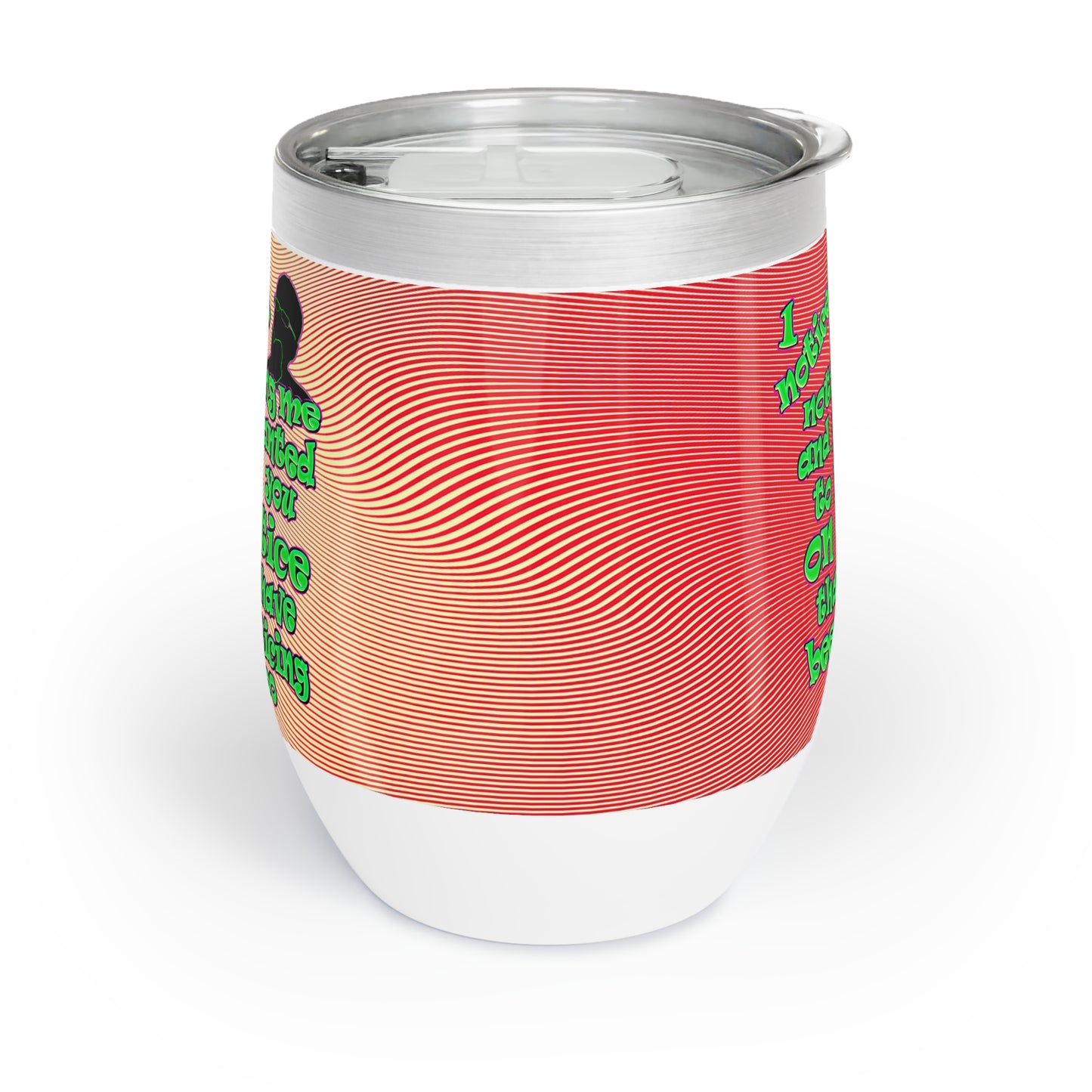 noticed you noticing - Chill Wine Tumbler (yellow-orange wave)