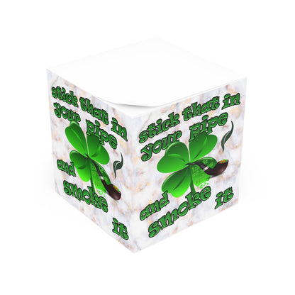 stick that in your pipe and smoke it - note cube (white marble)