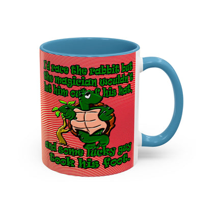 turtle race - Accent Mug (yellow-orange wave)