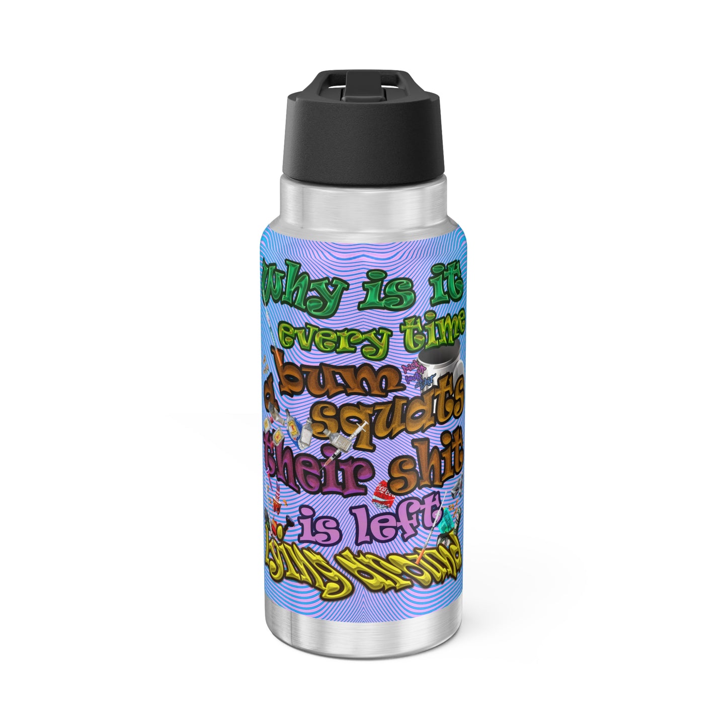 the bum's shit - Gator Tumbler, 32oz (light blue-purple wave)