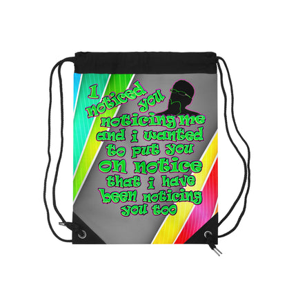noticed you noticing - Drawstring Bag (rainbow split)