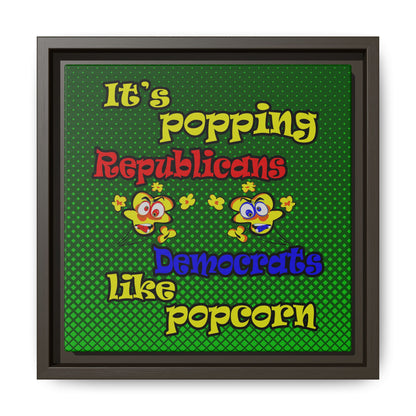 popping like popcorn - framed canvas art (logo green)