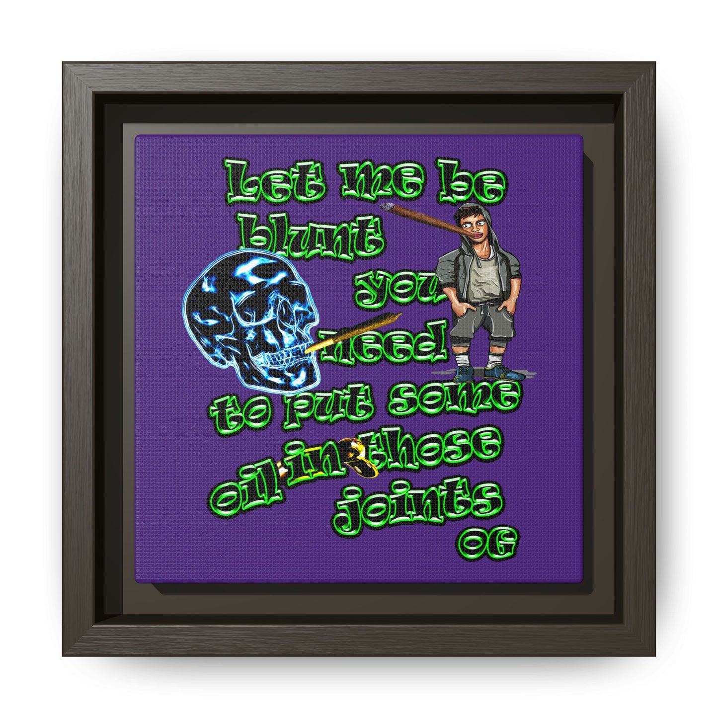 og - framed canvas art (purple)