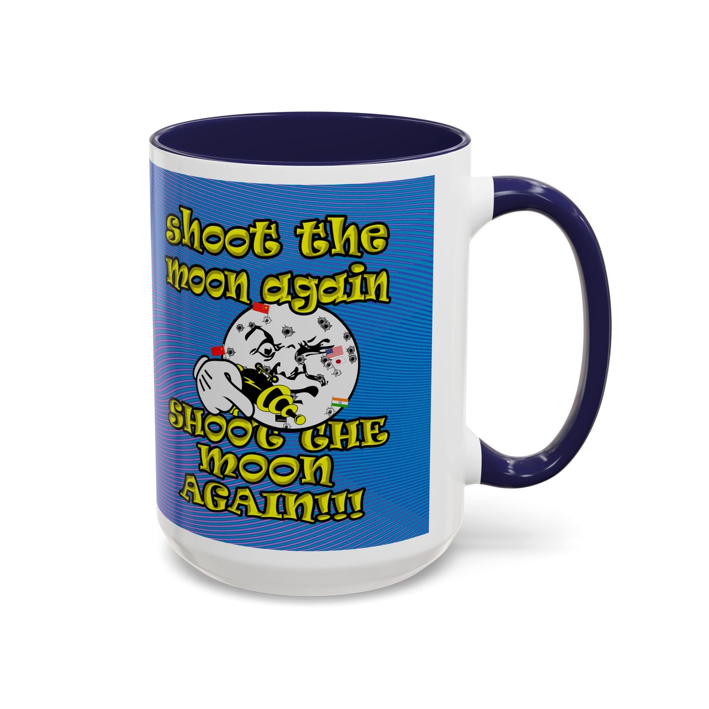 shoot the moon again - Accent Mug (light blue-purple wave)