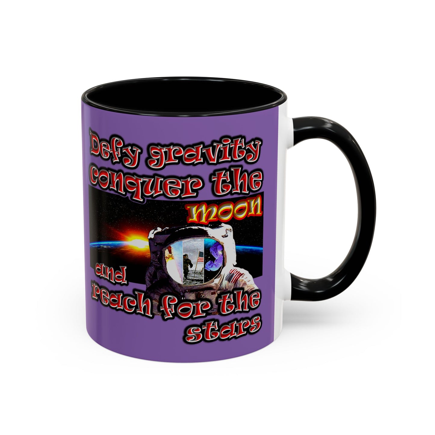 defy conquer reach - Accent Mug (light purple)
