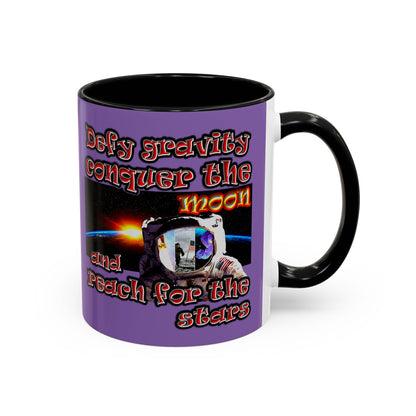 defy conquer reach - Accent Mug (light purple)