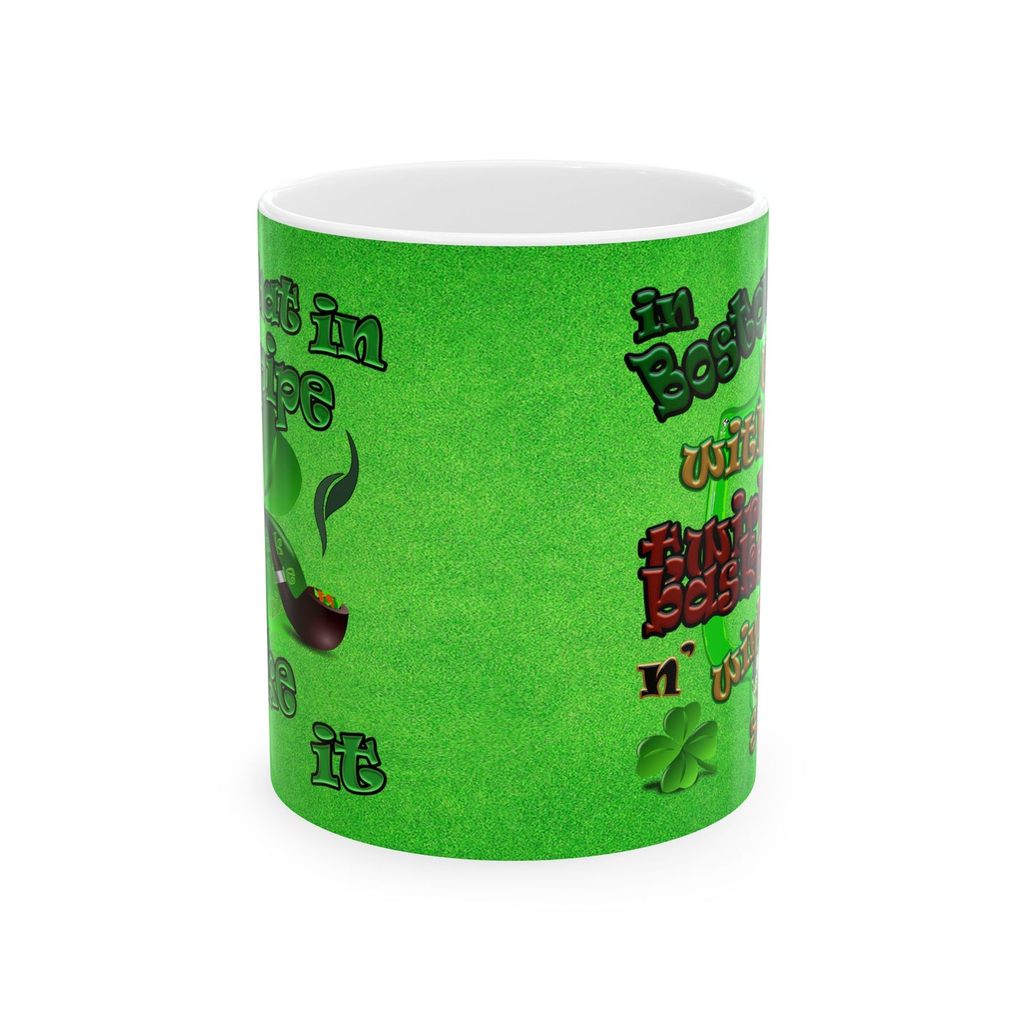 celtics logo - White Mug (green turf)