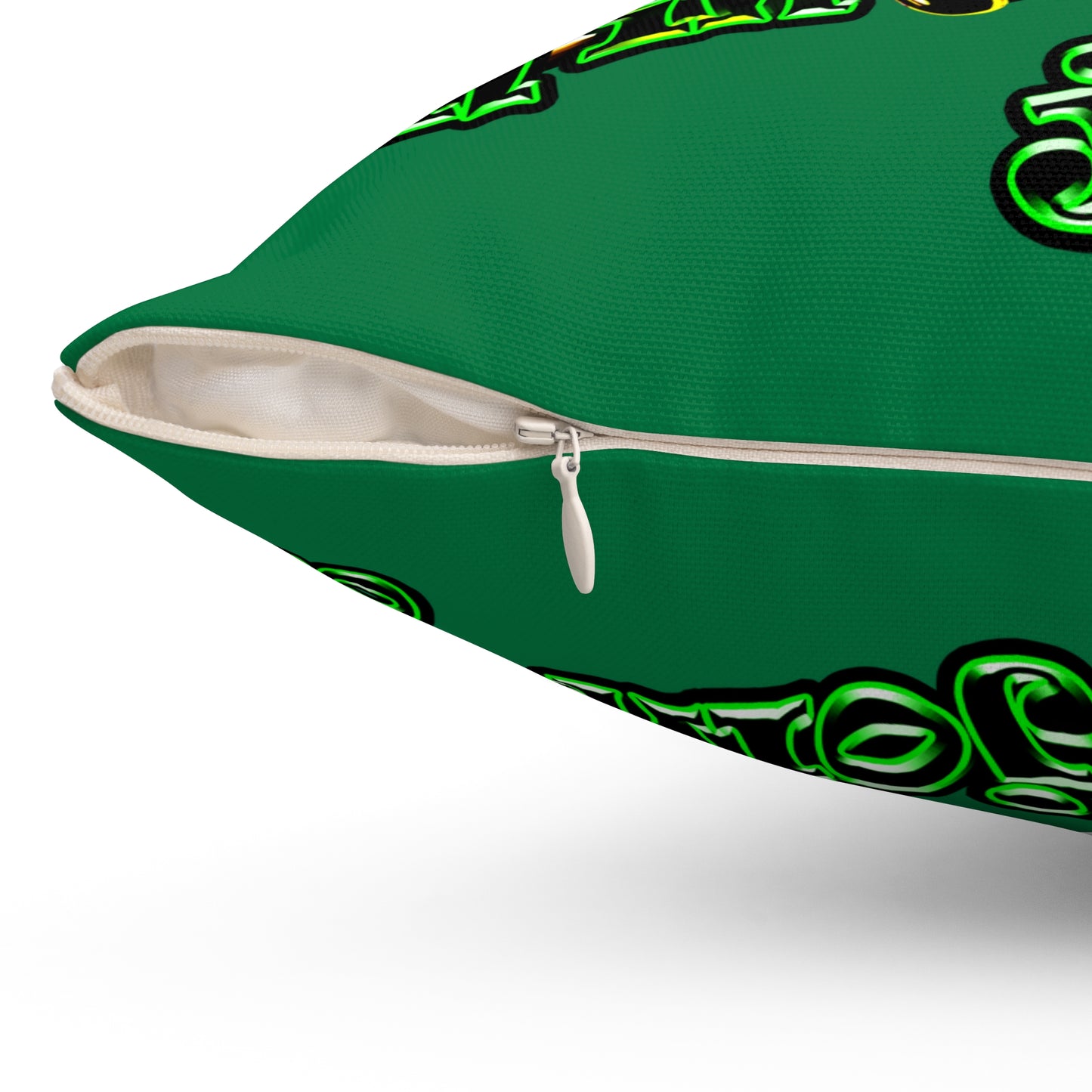 og - Spun Polyester Square Pillow - (dark green)