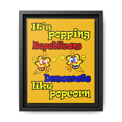 popping like popcorn - framed canvas art (yellow)