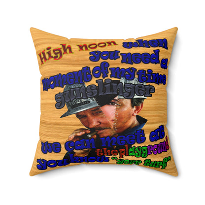 high noon - Spun Polyester Square Pillow - (butterscotch wood finish)