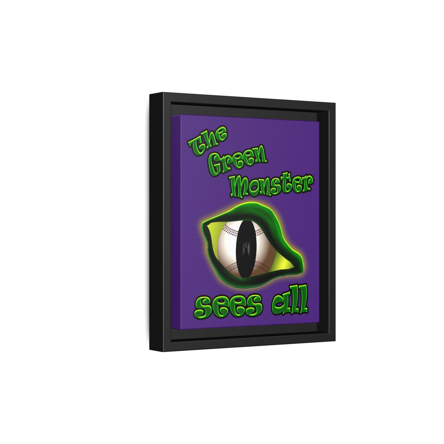 green monster - framed canvas art (purple)