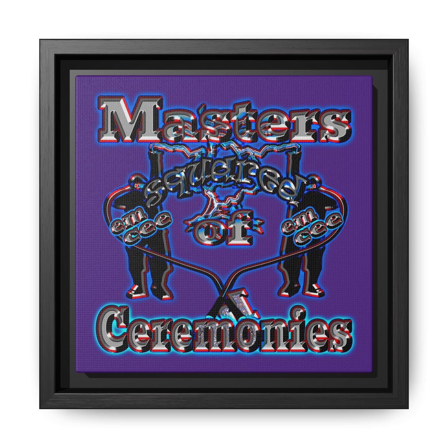 em cee squared - framed canvas art (purple)