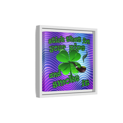 stick that in your pipe and smoke it - framed canvas art (purple wave)
