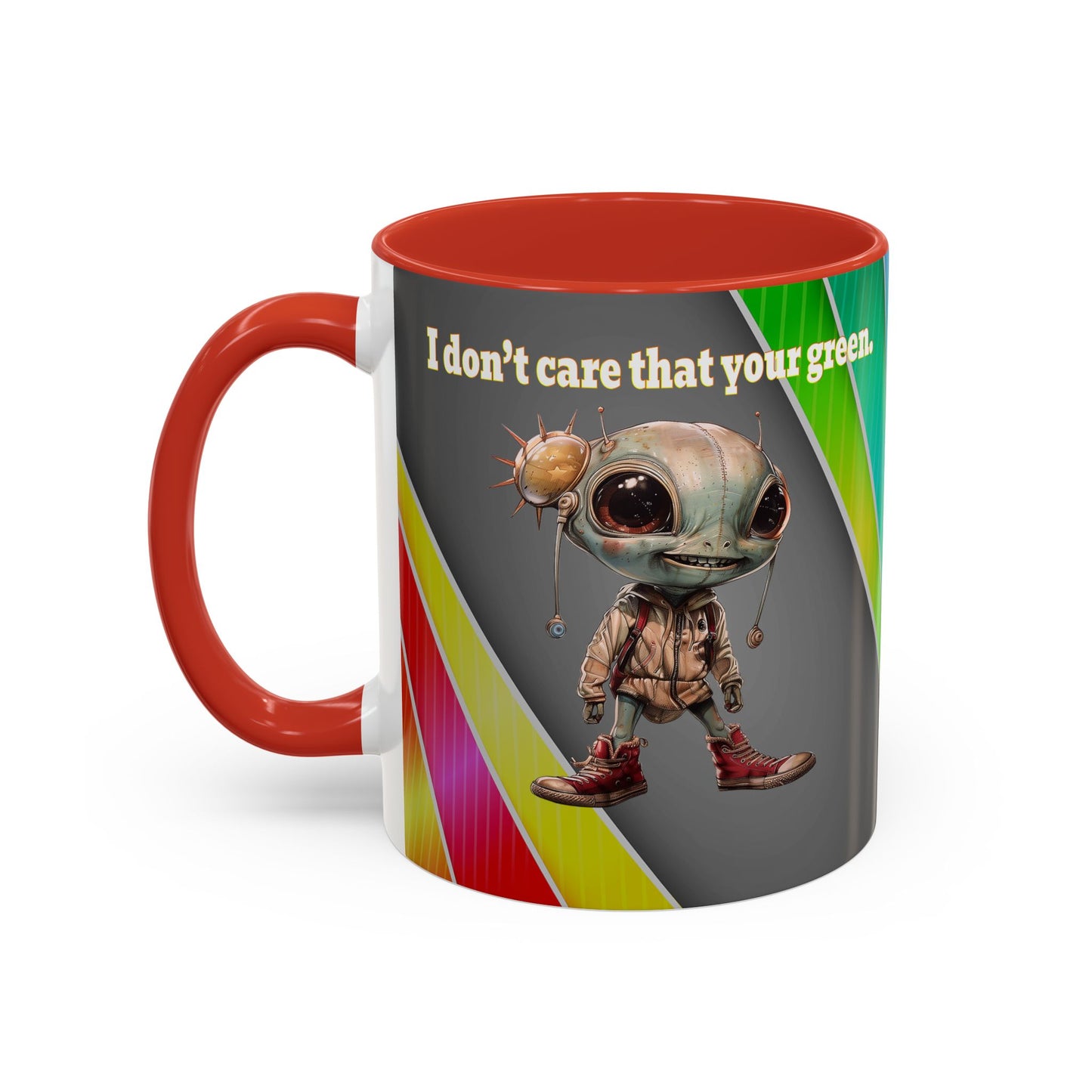 I don't care that your grey - Accent Mug (rainbow split)