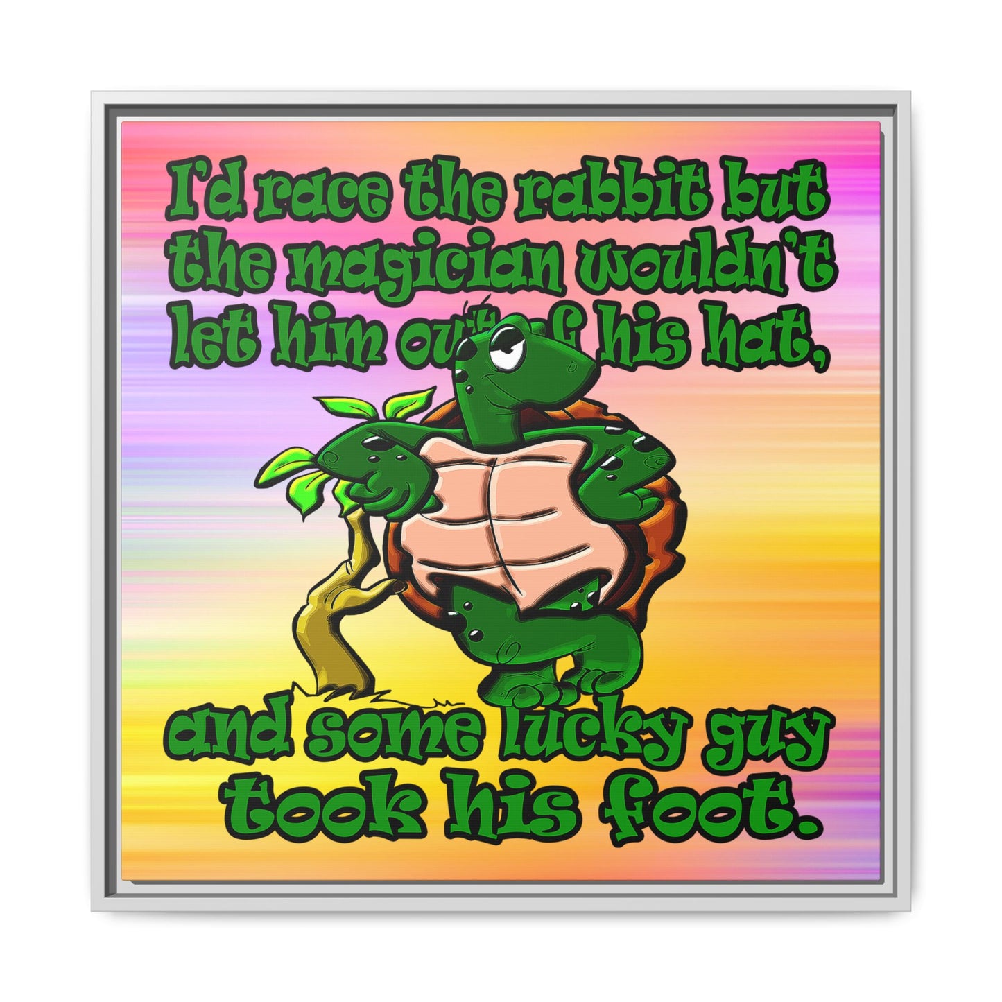 turtle race - framed canvas art (color blur)