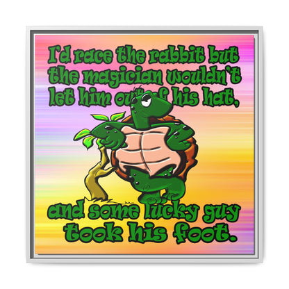 turtle race - framed canvas art (color blur)