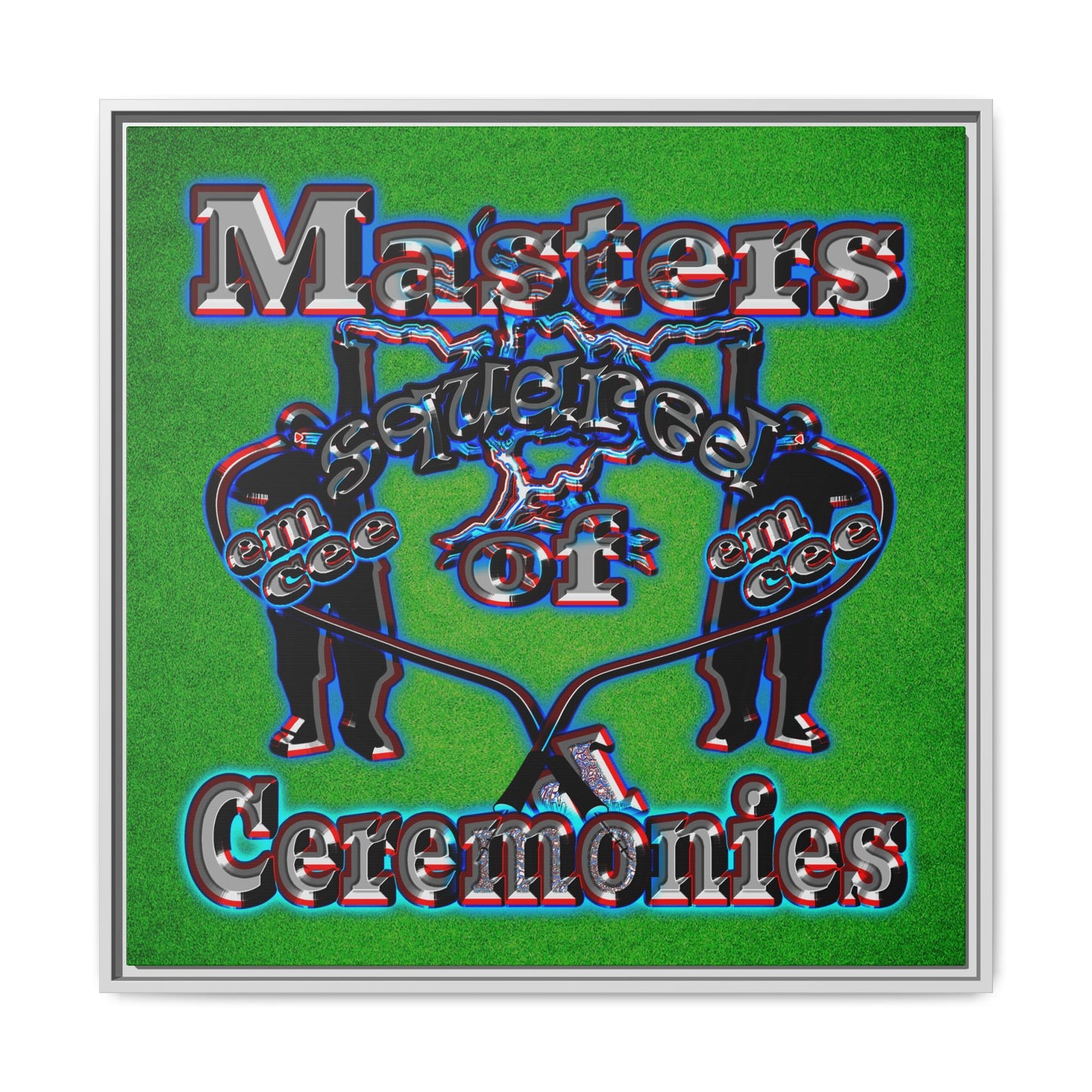 em cee squared - framed canvas art (green turf)