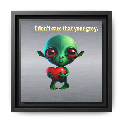 I don't care that your grey - framed canvas art (brushed nickel)