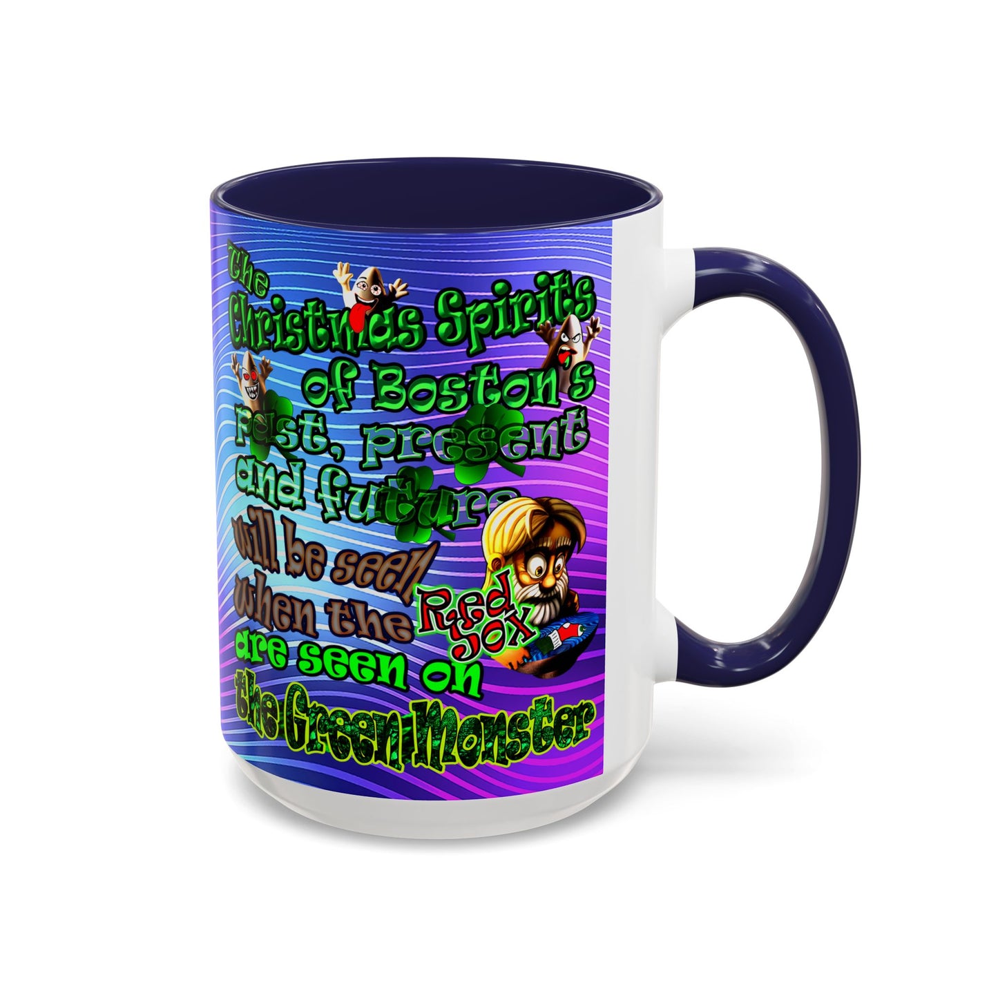 christmas spirits of boston - Accent Mug (purple wave)